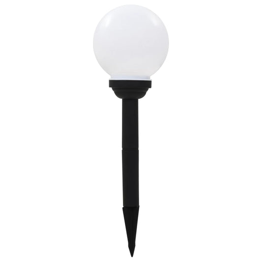 Solar Lamp | Set of 4 | White ball with black stake | Polypropylene Solar Lamp | Set of 4 | White ball with black stake | Polypropylene
