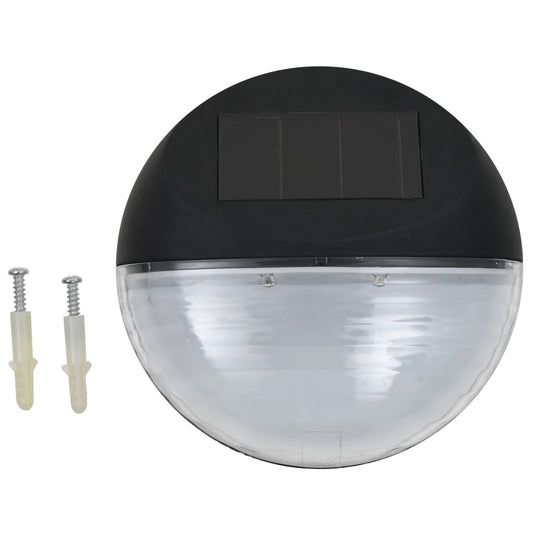 Outdoor Solar Wall Lamps LED 12 pcs Round Black Outdoor Solar Wall Lamps LED 12 pcs Round Black