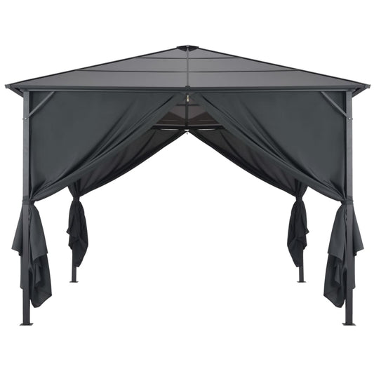 Gazebo with Curtain Aluminium 3x3 m Black Gazebo with Curtain Aluminium 3x3 m Black
