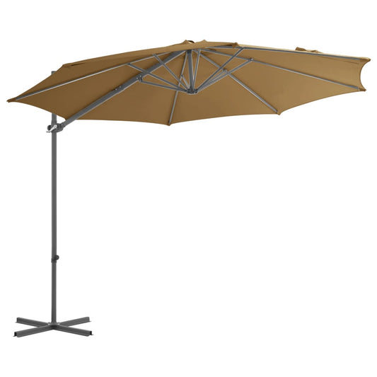 Cantilever Garden Parasol | Taupe | Polyester Fabric | Large | Rotatable Cantilever Garden Parasol | Taupe | Polyester Fabric | Large | Rotatable