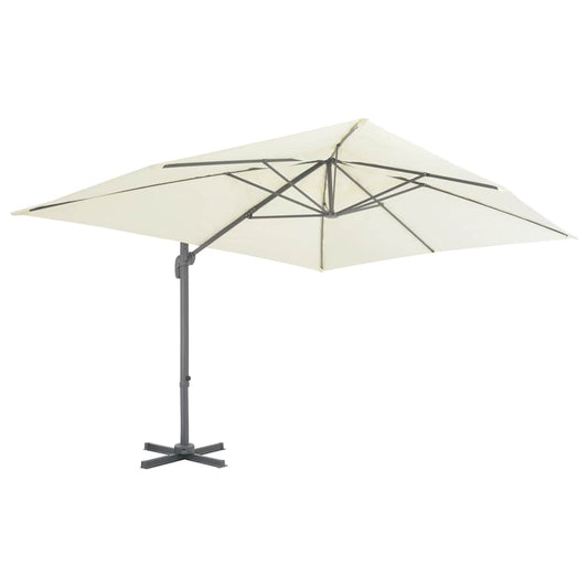 Cantilever Garden Parasol with Aluminium Pole 400x300 cm Sand Cantilever Garden Parasol with Aluminium Pole 400x300 cm Sand