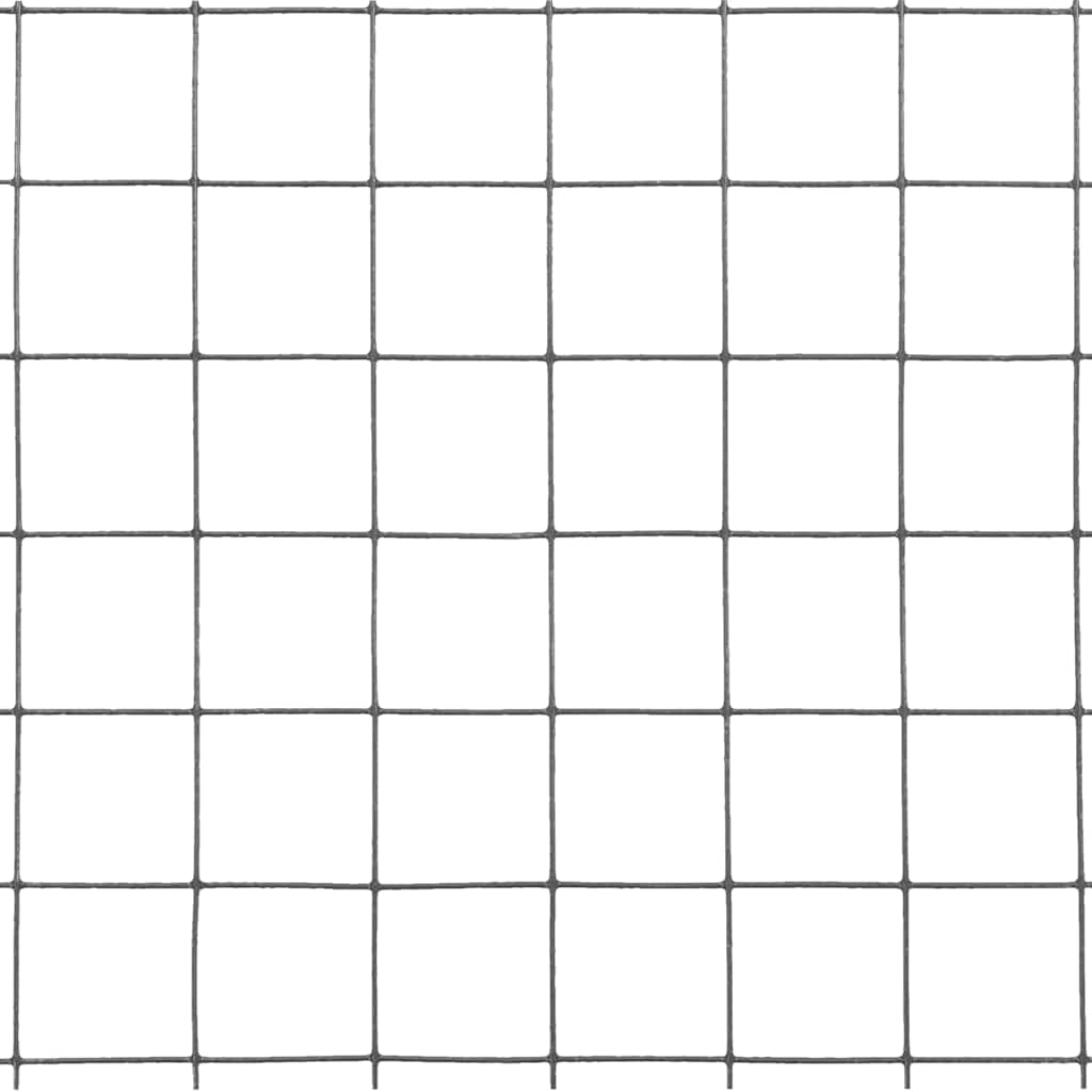 Chicken Wire Fence Steel with PVC Coating 25x1,5 m Grey