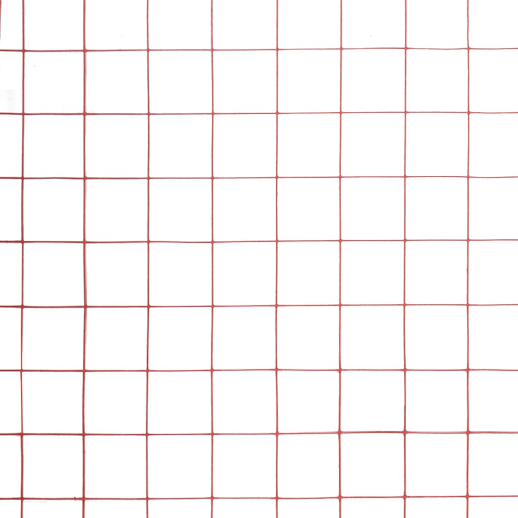 Chicken Wire Fence Steel with PVC Coating 25x0.5 m Red