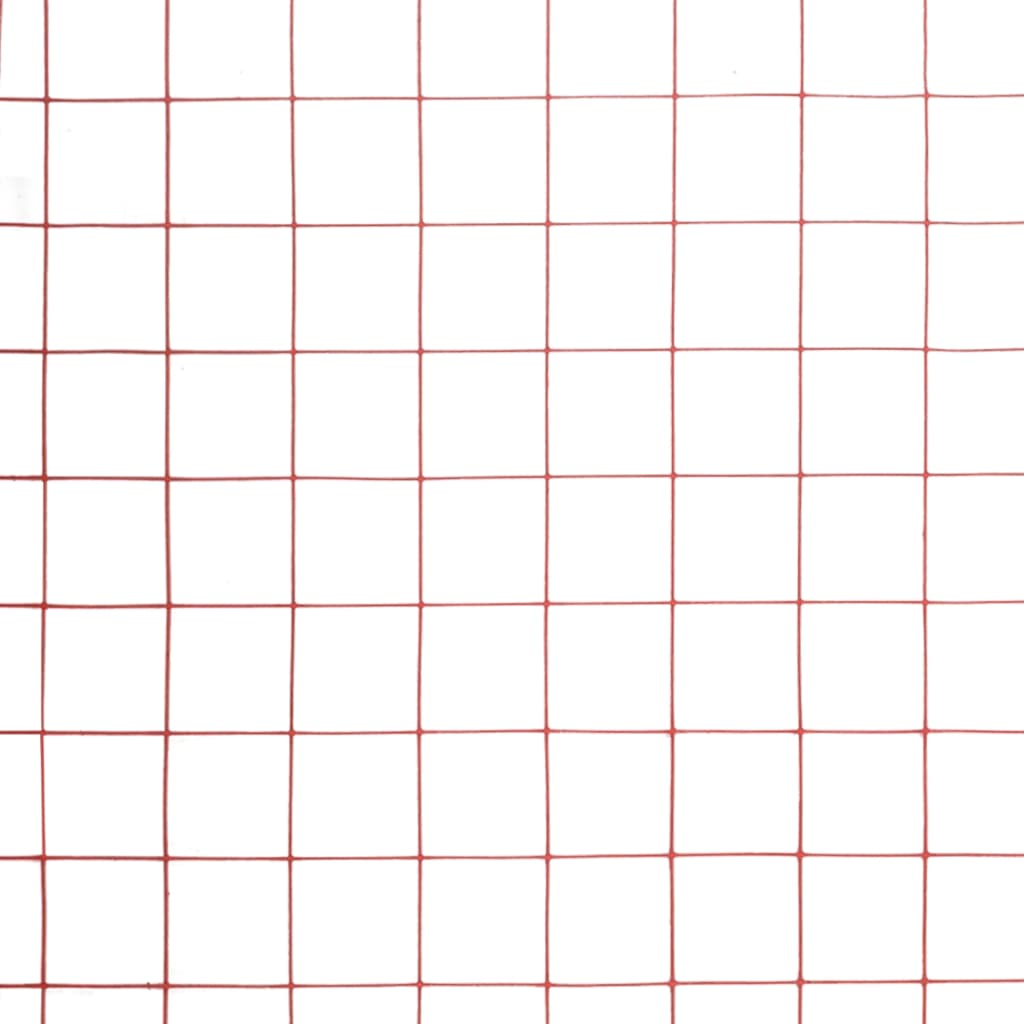 Chicken Wire Fence Steel with PVC Coating 25x0.5 m Red