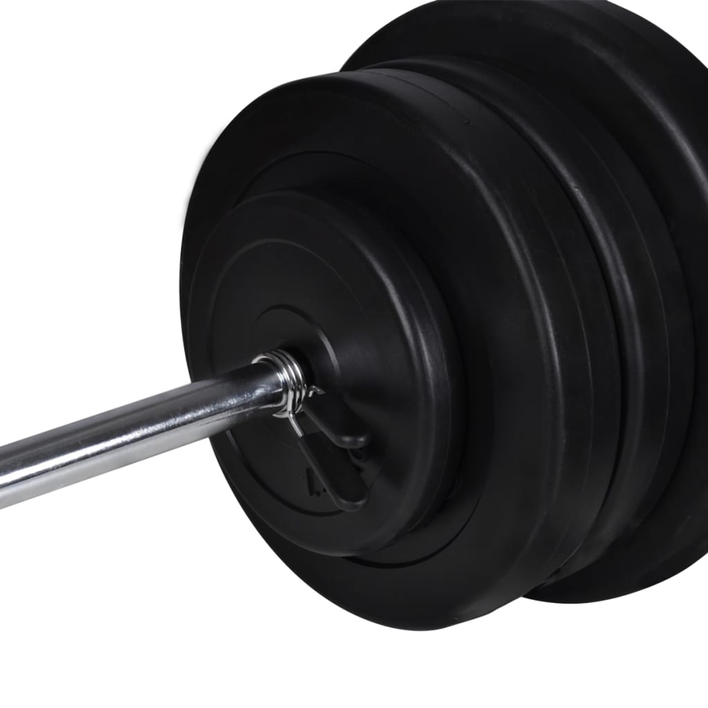 Workout Bench with Barbell and Dumbbell Set 60,5 kg