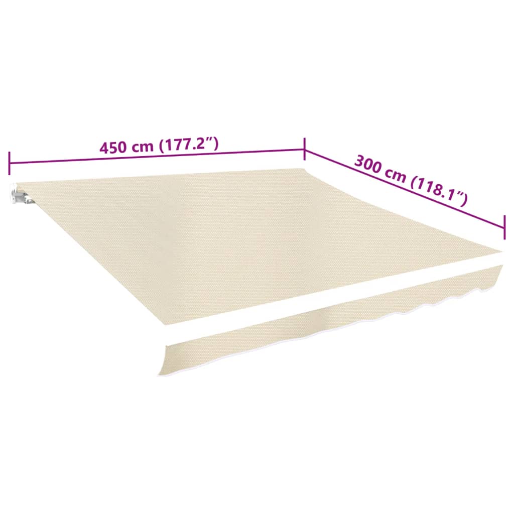 Awning Replacement Fabric Cream 450x300 cm Polyester