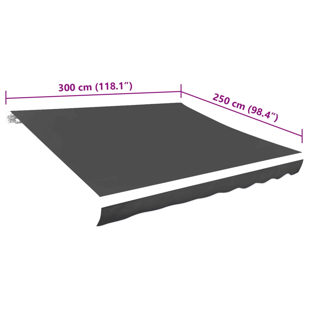 Awning Top Sunshade Canvas Anthracite 3x2.5 m