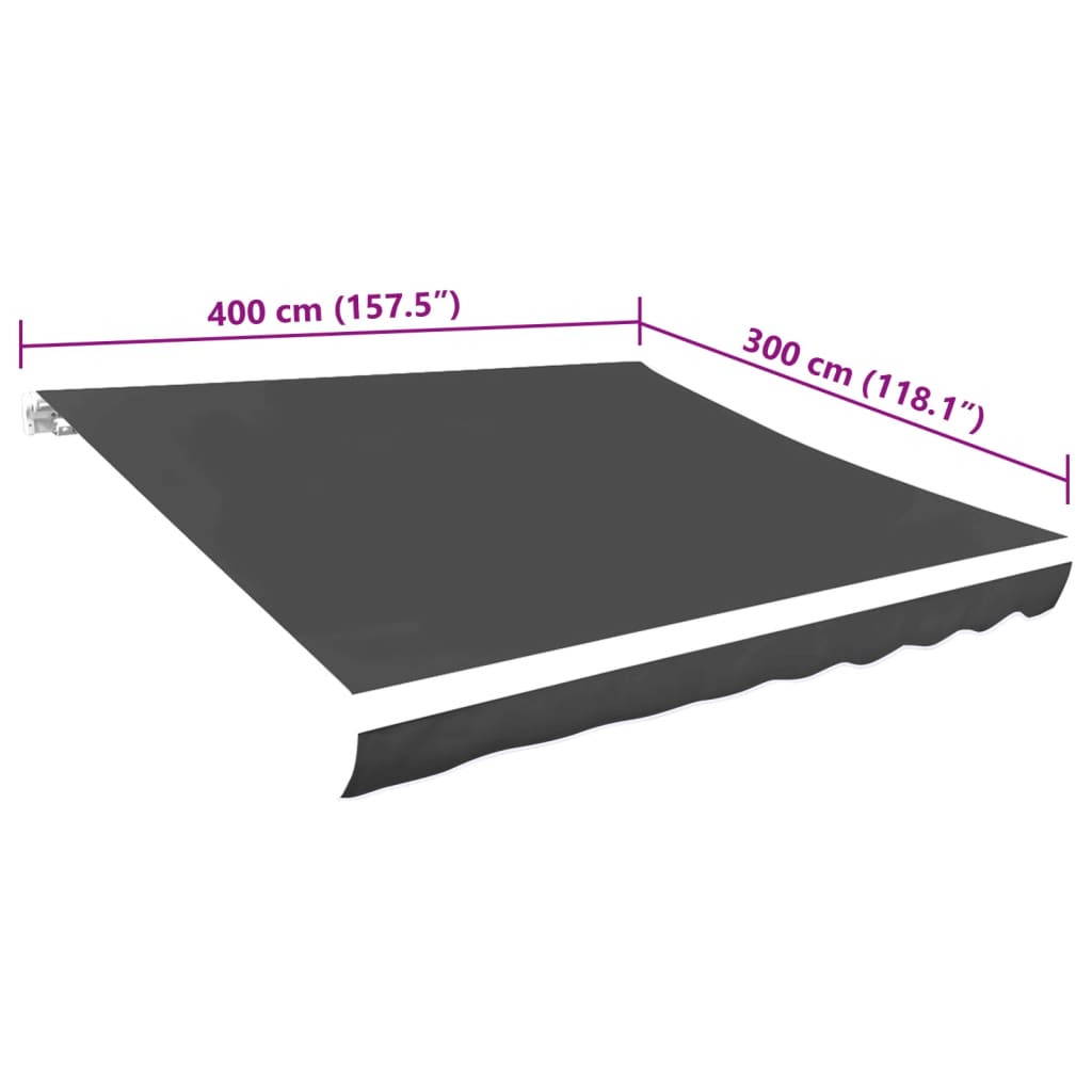 Awning Replacement Fabric Grey 400x300 cm Polyester