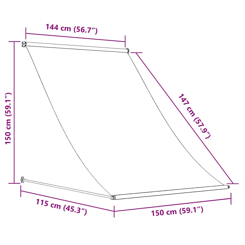 Retractable Awning 150x150 cm Blue and White