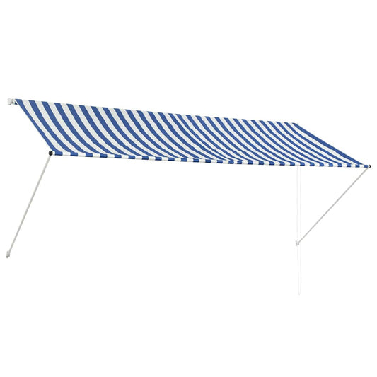 Retractable Awning 300x150 cm Blue and White Retractable Awning 300x150 cm Blue and White