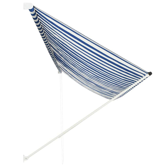 143751 vidaXL Retractable Awning 400x150 cm Blue and White 143751 vidaXL Retractable Awning 400x150 cm Blue and White