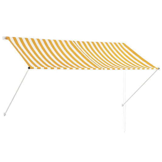 Retractable Awning 250x150 cm Yellow and White Retractable Awning 250x150 cm Yellow and White