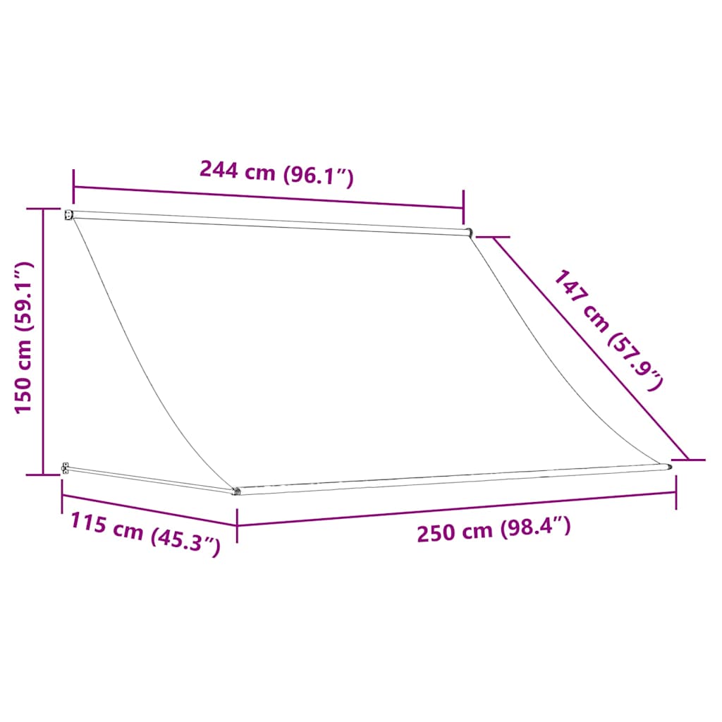 Retractable Awning 250x150 cm Yellow and White