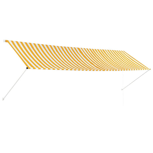 Retractable Awning 400x150 cm Yellow and White Retractable Awning 400x150 cm Yellow and White