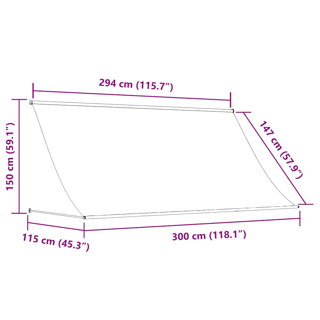 143761 vidaXL Retractable Awning 300x150 cm Anthracite