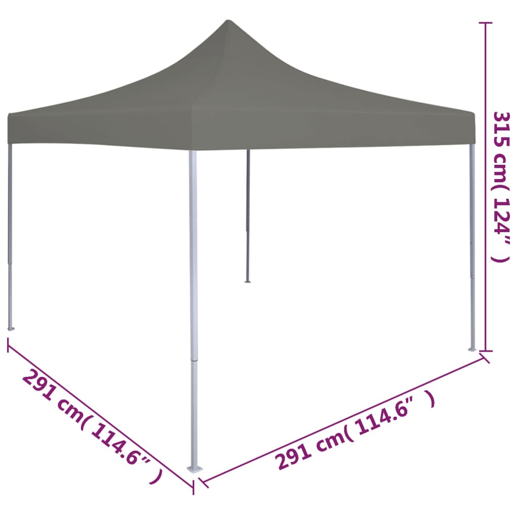 44963 vidaXL Foldable Party Tent Pop-Up 3x3 m Anthracite