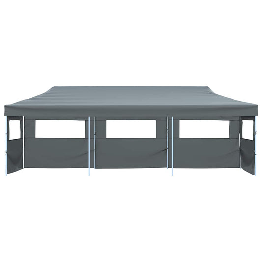 Folding Pop-up Party Tent with 5 Sidewalls 870x291x315 cm Anthracite Folding Pop-up Party Tent with 5 Sidewalls 870x291x315 cm Anthracite