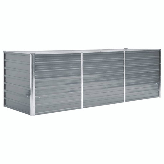 Garden Raised Bed Galvanised Steel 240x80x77 cm Grey Garden Raised Bed Galvanised Steel 240x80x77 cm Grey