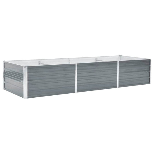 Garden Raised Bed Galvanised Steel 240x80x45 cm Grey Garden Raised Bed Galvanised Steel 240x80x45 cm Grey