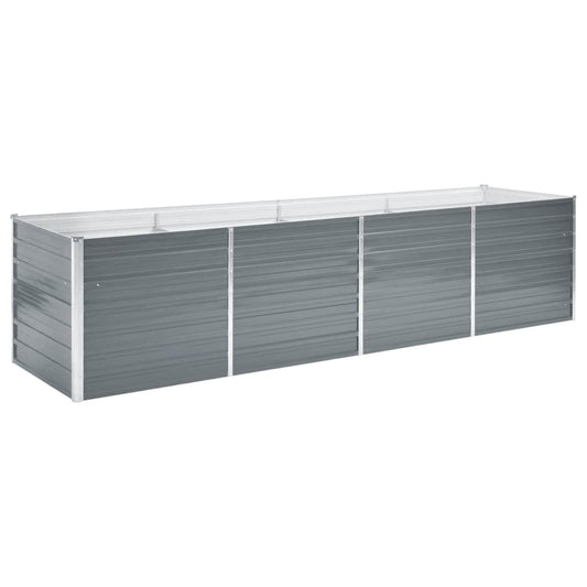 Garden Raised Bed Galvanised Steel 320x80x77 cm Grey Garden Raised Bed Galvanised Steel 320x80x77 cm Grey