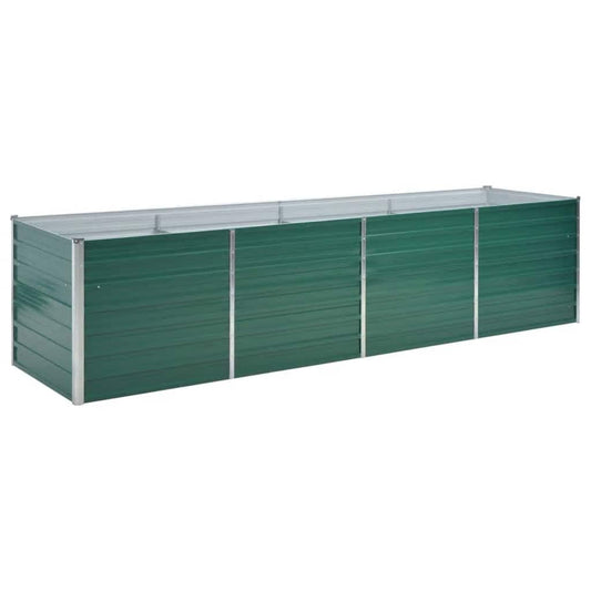 Garden Raised Bed Galvanised Steel 320x80x77 cm Green Garden Raised Bed Galvanised Steel 320x80x77 cm Green