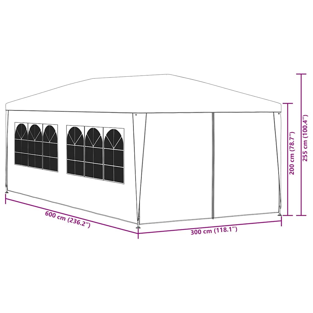 45102 vidaXL Party Tent 3x6 m Anthracite