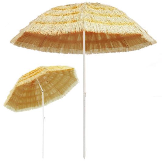 Beach Parasol | Natural | Polypropylene, Polyester, Powder-Coated Steel Beach Parasol | Natural | Polypropylene, Polyester, Powder-Coated Steel