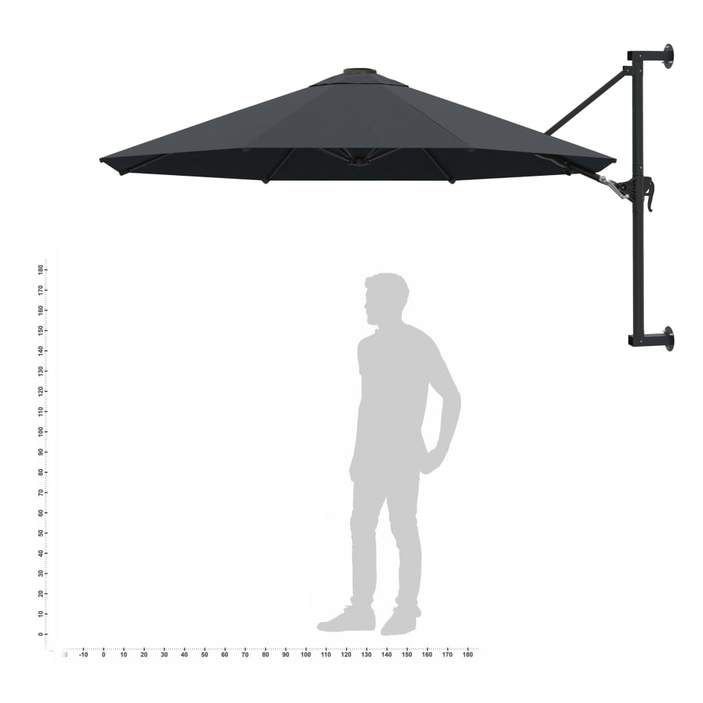 Garden Parasol | Anthracite | Polyester, Metal | Large | Tiltable