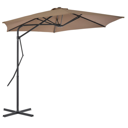 Garden Parasol with Steel Pole 300 cm Taupe Garden Parasol with Steel Pole 300 cm Taupe