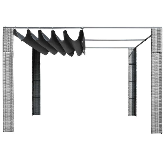 44818 vidaXL Gazebo with Roof Poly Rattan 300x300x220 cm Grey and Anthracite 44818 vidaXL Gazebo with Roof Poly Rattan 300x300x220 cm Grey and Anthracite