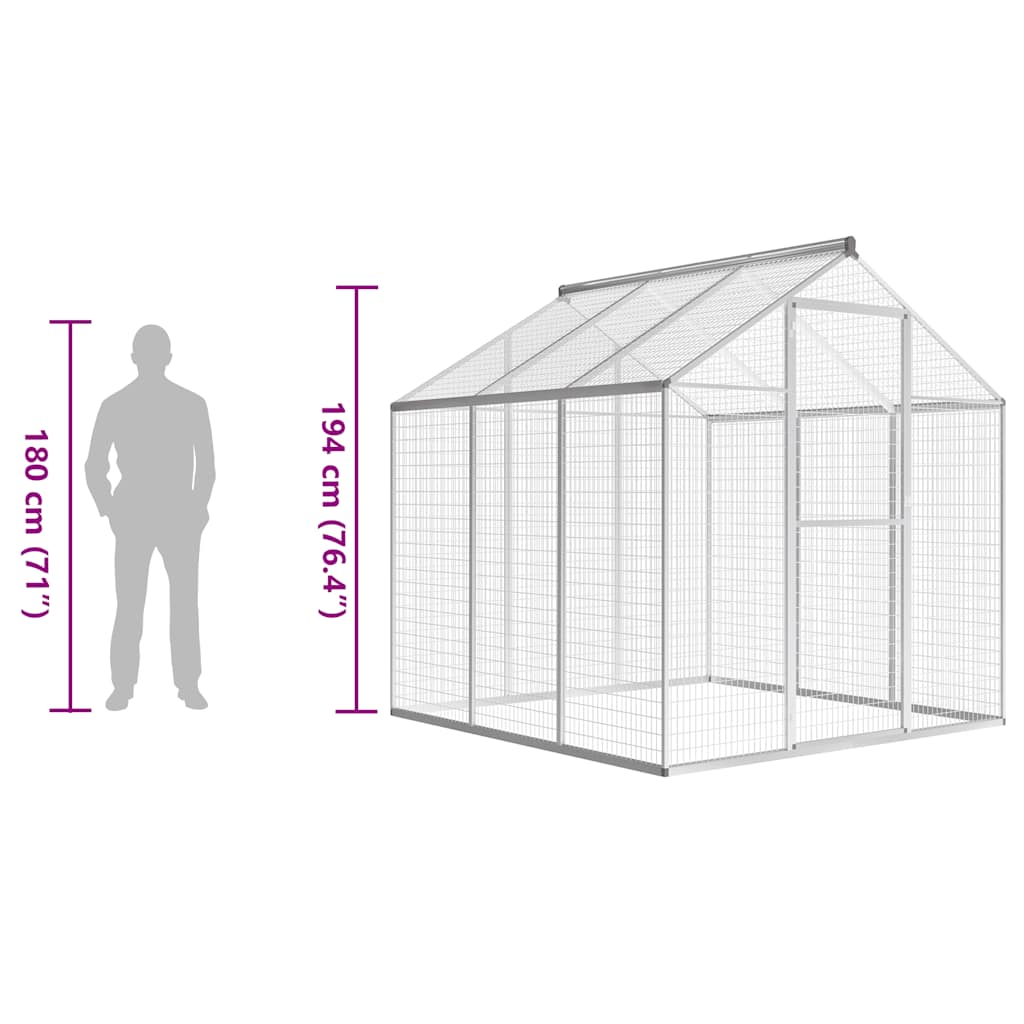 45219 vidaXL Outdoor Aviary Aluminium 183x178x194 cm