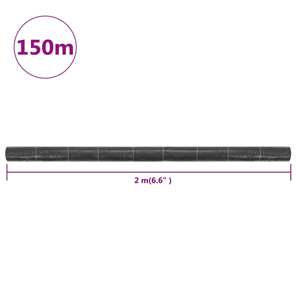 45230 vidaXL Weed & Root Control Mat PP 2x150 m Black