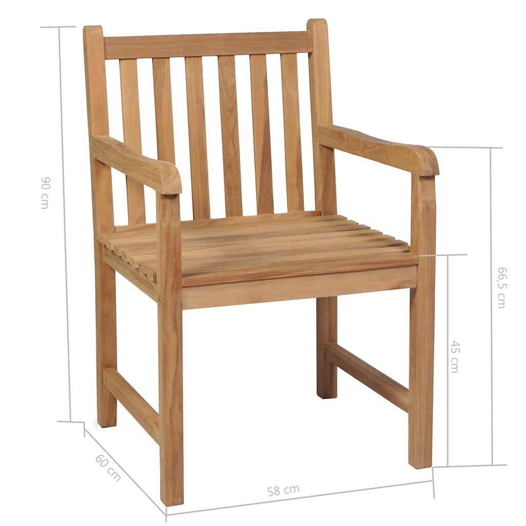 Dining Set | Natural wood | Fine sanded teak hardwood | Medium | Durable