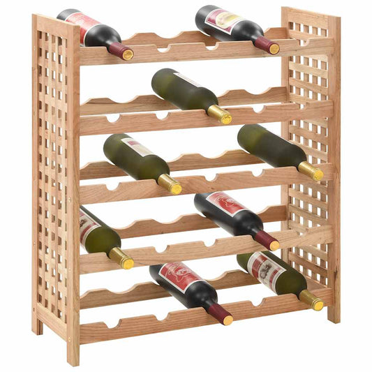 247101 vidaXL Wine Rack for 25 Bottles Solid Walnut Wood 63x25x73 cm 247101 vidaXL Wine Rack for 25 Bottles Solid Walnut Wood 63x25x73 cm