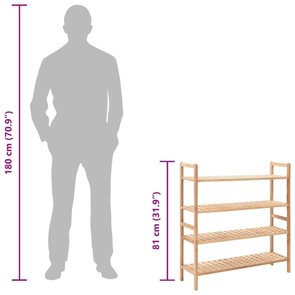 Shoe Rack | Brown | Solid walnut wood | Medium | Shoe Rack | Rectangular