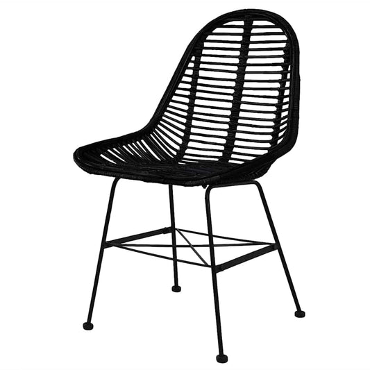 Dining Chairs 6 pcs Black Natural Rattan Dining Chairs 6 pcs Black Natural Rattan
