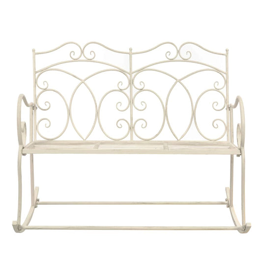 45436 vidaXL Garden Bench 104 cm Iron Antique White 45436 vidaXL Garden Bench 104 cm Iron Antique White