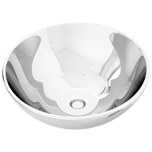 143483 vidaXL Wash Basin 32,5x14 cm Ceramic Silver 143483 vidaXL Wash Basin 32,5x14 cm Ceramic Silver