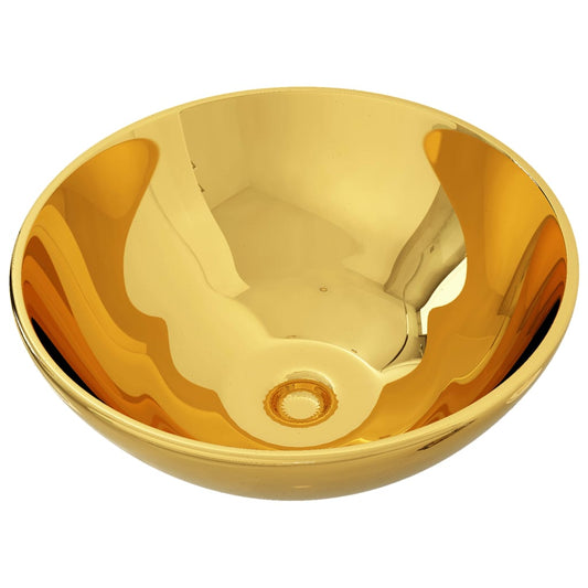 Wash Basin 32.5x14 cm Ceramic Gold Wash Basin 32.5x14 cm Ceramic Gold