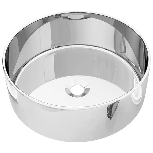 Wash Basin 40x15 cm Ceramic Silver Wash Basin 40x15 cm Ceramic Silver