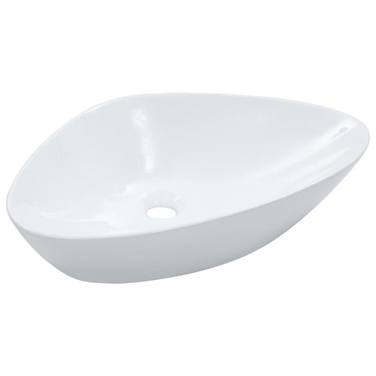 Wash Basin 58.5x39x14 cm Ceramic White Wash Basin 58.5x39x14 cm Ceramic White
