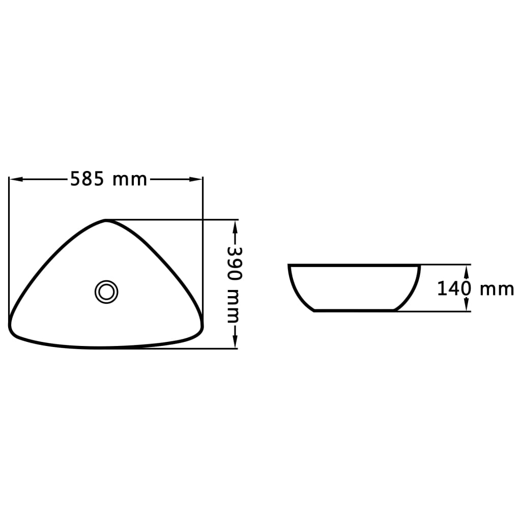 143901 vidaXL Wash Basin 58,5x39x14 cm Ceramic White