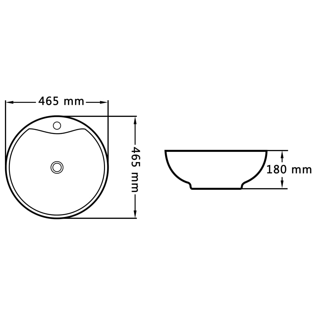 143903 vidaXL Wash Basin with Overflow 46,5x18 cm Ceramic White