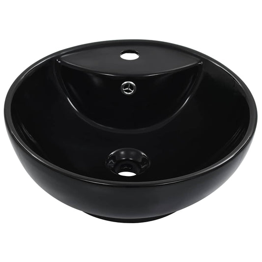 143904 vidaXL Wash Basin with Overflow 46,5x18 cm Ceramic Black 143904 vidaXL Wash Basin with Overflow 46,5x18 cm Ceramic Black