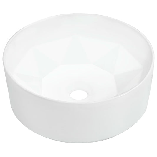 Wash Basin 36x14 cm Ceramic White Wash Basin 36x14 cm Ceramic White