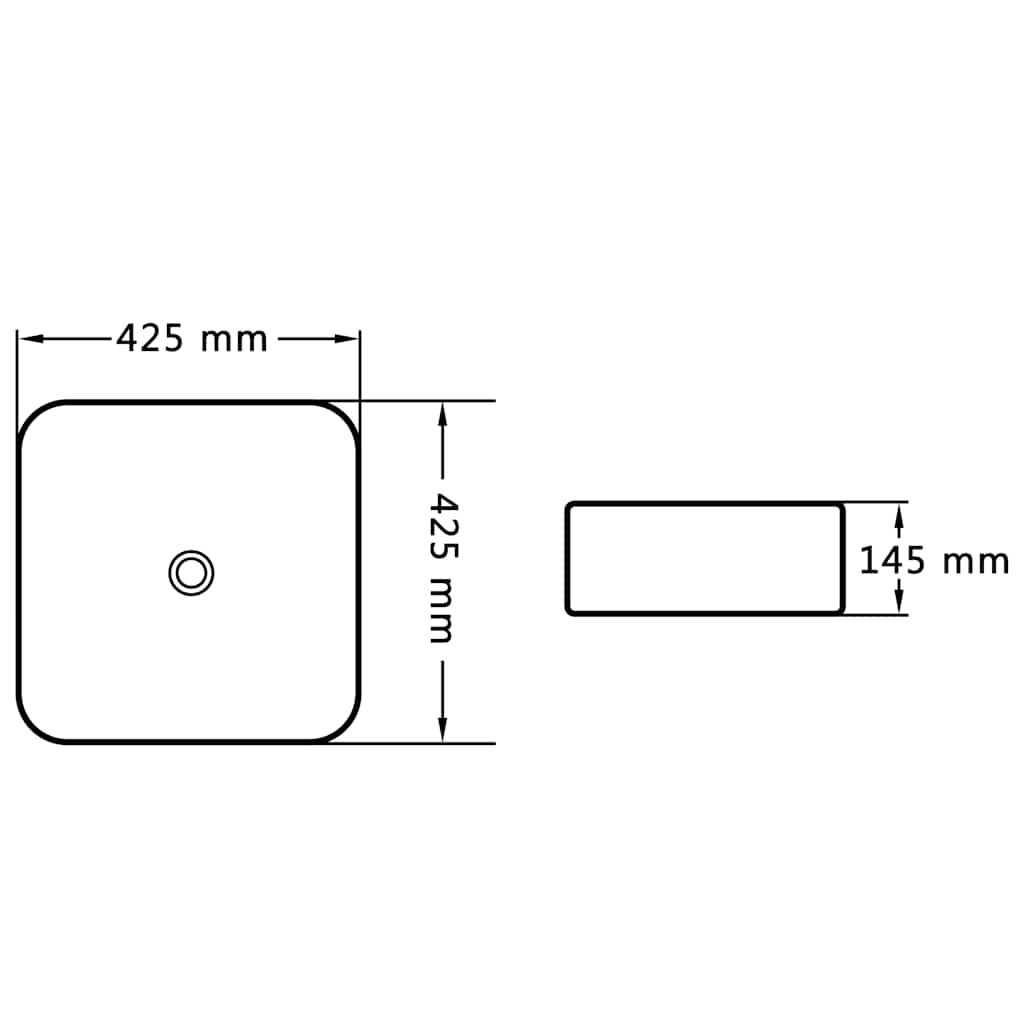 143917 vidaXL Wash Basin 42,5x42,5x14,5 cm Ceramic White