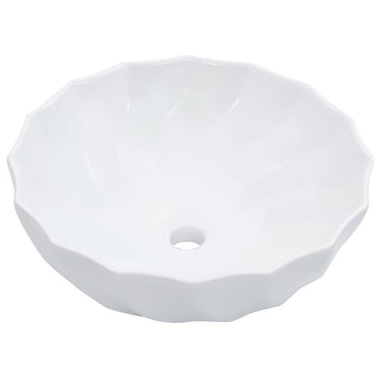 Wash Basin 46x17 cm Ceramic White Wash Basin 46x17 cm Ceramic White
