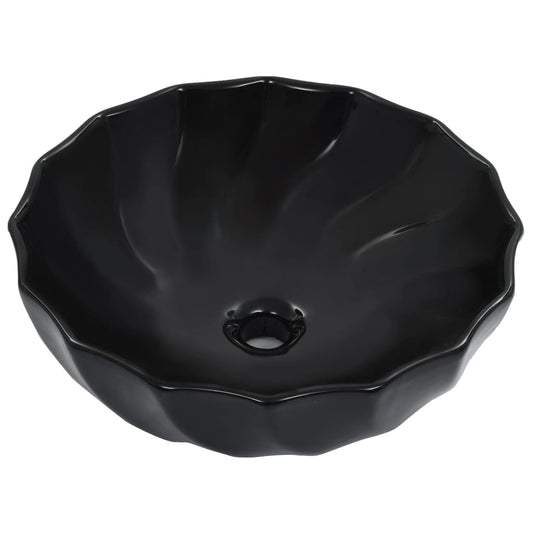 Wash Basin 46x17 cm Ceramic Black Wash Basin 46x17 cm Ceramic Black