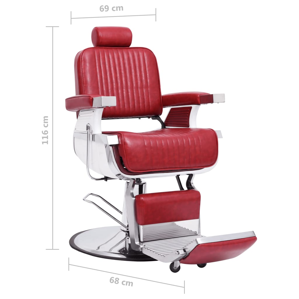 110169 vidaXL Barber Chair Red 68x69x116 cm Faux Leather