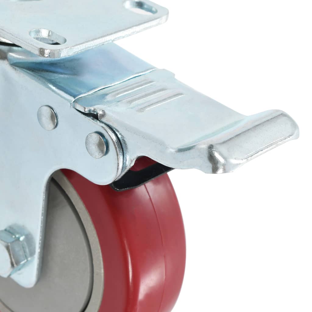 Swivel Casters with Double Brakes 4 pcs 100 mm